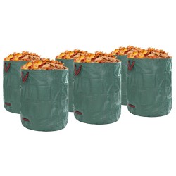 Sacs à déchets de jardinavec poignées 12 pcs pliables ronds verts 500 L 