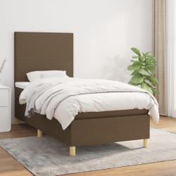 Sommier à lattes de lit avec matelas Marron foncé 80x200 cm 