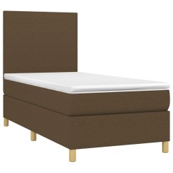 Sommier à lattes de lit avec matelas Marron foncé 80x200 cm 