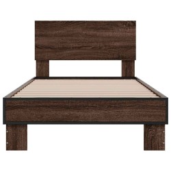 Cadre de lit sans matelas chêne marron 75x190 cm 