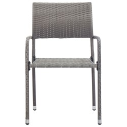 Ensemble à manger de jardin 9pcs gris/noir résine tressée/acier 