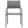 Ensemble à manger de jardin 9pcs gris/noir résine tressée/acier 