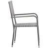 Ensemble à manger de jardin 9pcs gris/noir résine tressée/acier 
