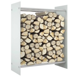 Portant de bois de chauffage Blanc 80x35x100 cm Verre trempé 