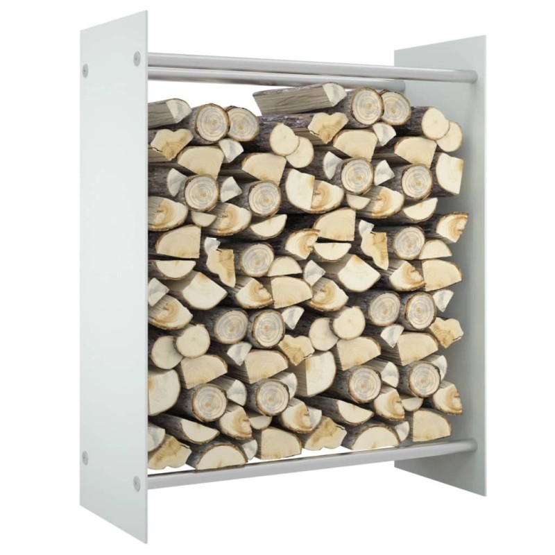 Portant de bois de chauffage Blanc 80x35x100 cm Verre trempé 