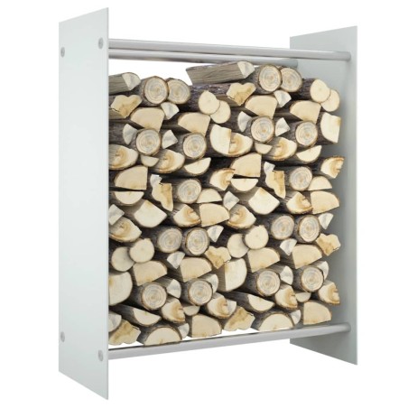 Portant de bois de chauffage Blanc 80x35x100 cm Verre trempé 