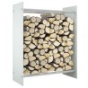 Portant de bois de chauffage Blanc 80x35x100 cm Verre trempé 