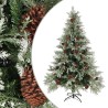 Sapin de Noël avec pommes de pin Vert et blanc 150 cm PVC et PE 