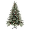 Sapin de Noël avec pommes de pin Vert et blanc 150 cm PVC et PE 
