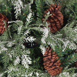 Sapin de Noël avec pommes de pin Vert et blanc 150 cm PVC et PE 
