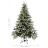 Sapin de Noël avec pommes de pin Vert et blanc 150 cm PVC et PE 