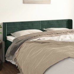 Tête de lit avec oreilles Vert foncé 183x16x78/88 cm Velours 