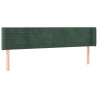 Tête de lit avec oreilles Vert foncé 183x16x78/88 cm Velours 