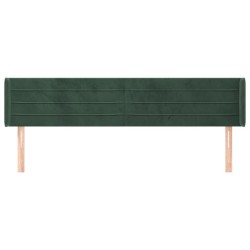 Tête de lit avec oreilles Vert foncé 183x16x78/88 cm Velours 