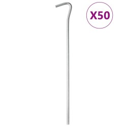 Piquets de tente 50 pcs 23 cm Ø5 mm acier galvanisé 