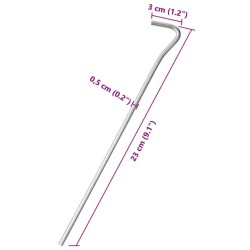 Piquets de tente 50 pcs 23 cm Ø5 mm acier galvanisé 