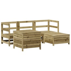 Salon de jardin 5 pcs bois de pin imprégné 