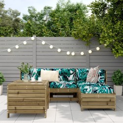 Salon de jardin 5 pcs bois de pin imprégné 