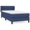 Sommier à lattes de lit avec matelas Bleu 90x200 cm Tissu 