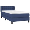 Sommier à lattes de lit avec matelas Bleu 90x200 cm Tissu 