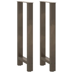 Pieds de table de bar en acier naturel 2 pièces 50 x (100-101) cm Acier 