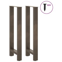 Pieds de table de bar en acier naturel 2 pièces 50 x (100-101) cm Acier 