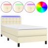 Sommier à lattes de lit avec matelas et LED Crème 100x200 cm 