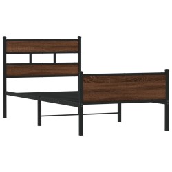 Cadre de lit sans matelas chêne marron 107x203 cm 