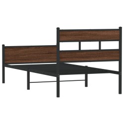 Cadre de lit sans matelas chêne marron 107x203 cm 