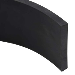 Bordure en caoutchouc de chasse-neige noir 180x8x1 cm 