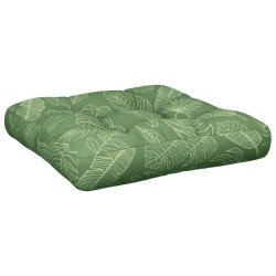 Coussin de palette à motif de feuilles 60x61,5x10 cm tissu 