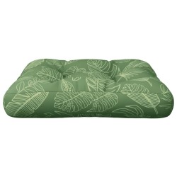 Coussin de palette à motif de feuilles 60x61,5x10 cm tissu 