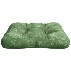Coussin de palette à motif de feuilles 60x61,5x10 cm tissu 