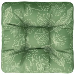 Coussin de palette à motif de feuilles 60x61,5x10 cm tissu 