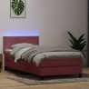 Sommier à lattes de lit avec matelas rose 100x210 cm velours 
