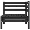 Salon de jardin 6 pcs Noir Bois de pin massif 