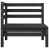 Salon de jardin 6 pcs Noir Bois de pin massif 
