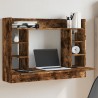 Bureau mural chêne fumé 105x48x75 cm bois d'ingénierie 