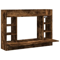Bureau mural chêne fumé 105x48x75 cm bois d'ingénierie 