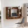 Bureau mural chêne fumé 105x48x75 cm bois d'ingénierie 