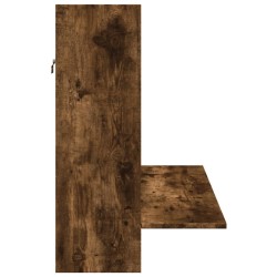 Bureau mural chêne fumé 105x48x75 cm bois d'ingénierie 