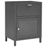 Table de chevet Anthracite 40x30x54,5 cm Acier et verre 