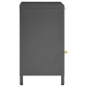 Table de chevet Anthracite 40x30x54,5 cm Acier et verre 