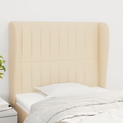 Tête de lit avec oreilles Crème 83x23x118/128 cm Tissu 
