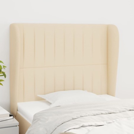 Tête de lit avec oreilles Crème 83x23x118/128 cm Tissu 