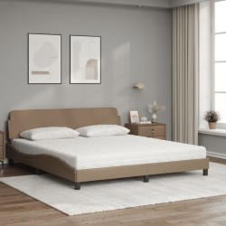 Lit avec matelas cappuccino 180x200 cm similicuir 