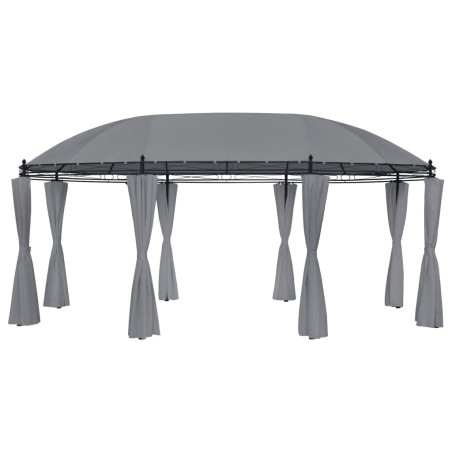 Tonnelle avec rideaux 520x349x255 cm Anthracite 