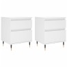 Tables de chevet 2 pcs blanc 40x35x50 cm bois d’ingénierie 