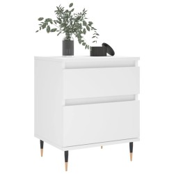 Tables de chevet 2 pcs blanc 40x35x50 cm bois d’ingénierie 