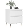 Tables de chevet 2 pcs blanc 40x35x50 cm bois d’ingénierie 